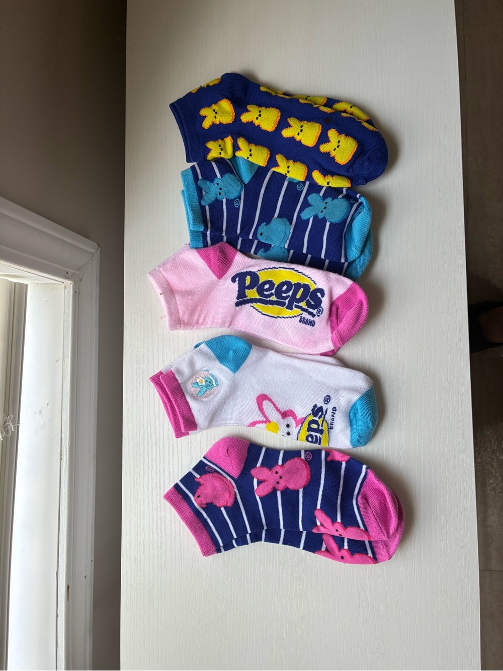 Women’s No-Show Socks - Pink, Blue, Yellow, White - 5-Pack